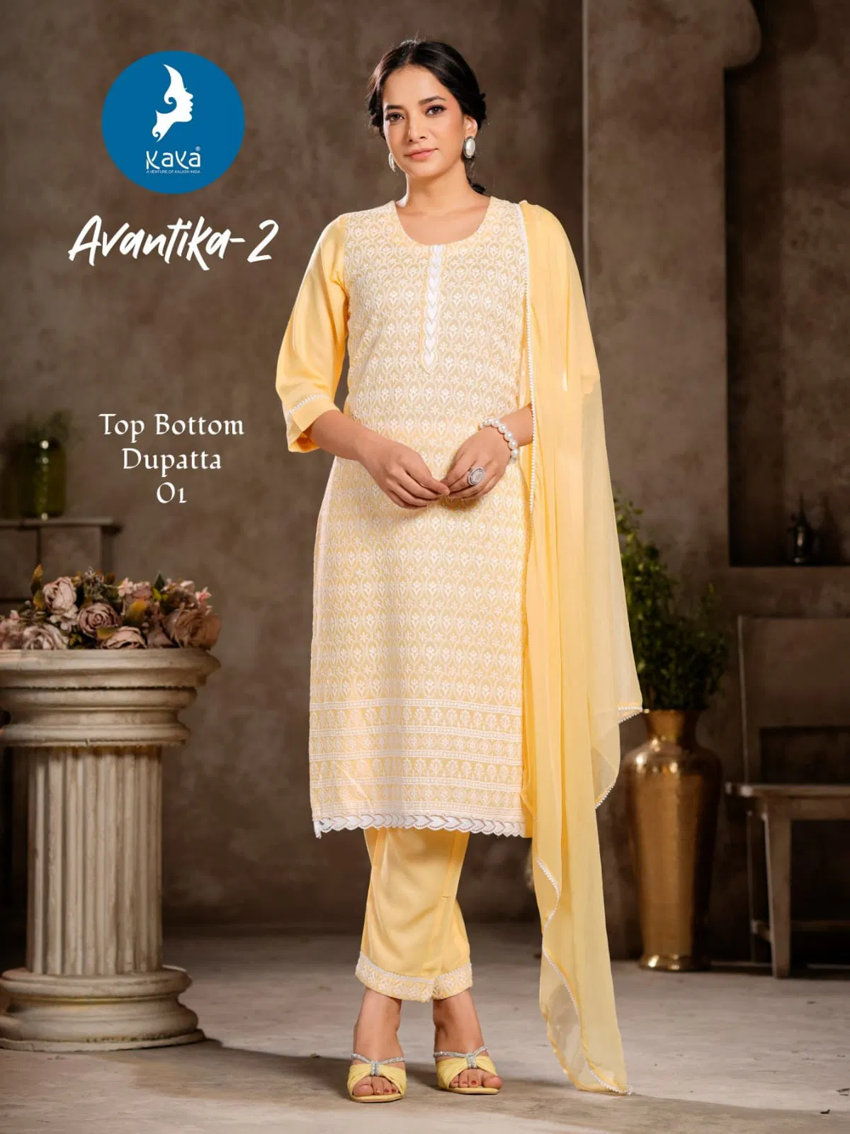 Avantika 2 By Kaya Rayon Kurti With Bottom Dupatta Wholesale In India